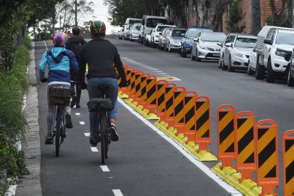 Separated bike lanes on major arterial roads have proved a hit with cyclists.