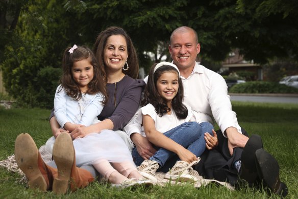 Livia and Bruce Sullivan with daughters Amelia and Sofia. 