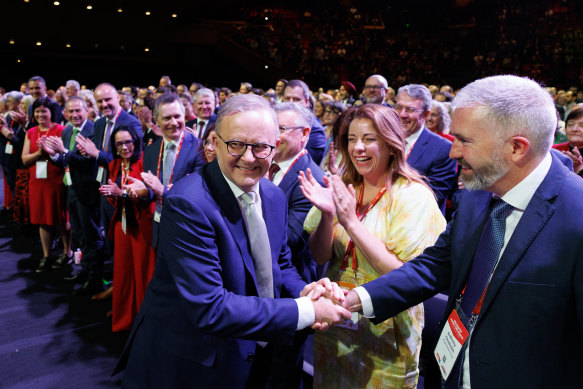 Prime Minister Anthony Albanese at the Labor Party national conference on Thursday.