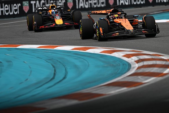 Verstappen defended gamely, but to no avail.