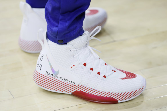 Ben Simmons had a message on his shoes in tribute to Kobe and Gigi Bryant.