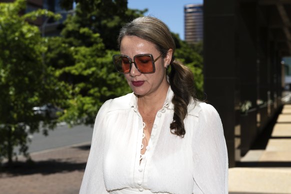 Former Bureau of Meteorology employee Jasmine Chambers outside the Federal Circuit and Family Court of Australia last October.