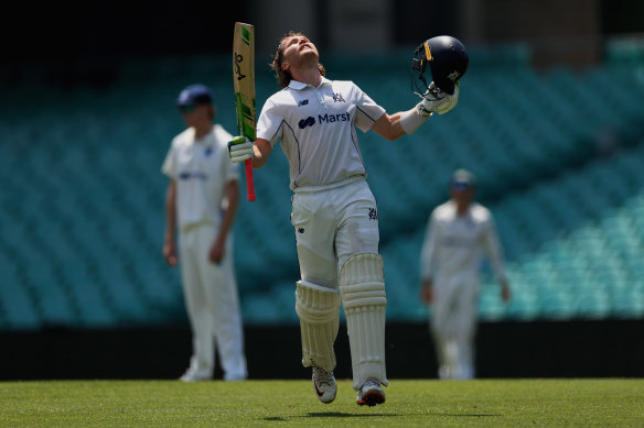 Will Pucovski celebrates his first century since 2020.