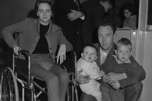 Mrs Lesley Fabian, husband Rodney Fabian and their sons Glenn and Neil at the Mater Hospital. 