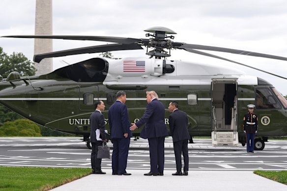 Donald Trump showed off his new helipad to Xi Jinping, including its granite.