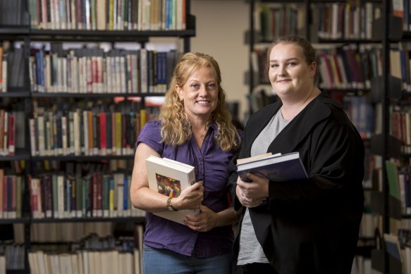 Ms Kellett with fellow first in family student Michelle Davis, who both participated in Kick Start classes.