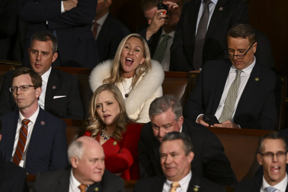 Marjorie Taylor Greene heckles President Joe Biden during his State of The Union address.