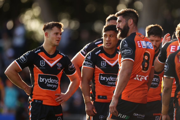 The Wests Tigers were thrashed by Canberra.