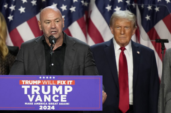 UFC CEO Dana White speaking as US presidential nominee Donald Trump claims victory in last week’s election.