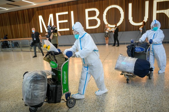 Just over 200 passengers were to arrive in Melbourne on Monday without having to into quarantine. 
