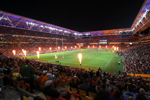 A packed Suncorp Stadium during Magic Round.