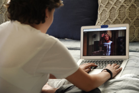 Californian teenager Esme Goldman streams an episode of the '90s sitcom Friends via Netflix.