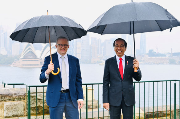 Prime Minister Anthony Albanese and Indonesia’s President Joko Widodo in Sydney in July.