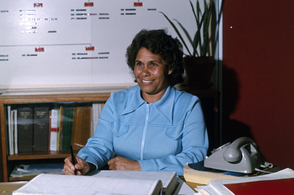 Lowitja O’Donoghue working at the Department of Aboriginal Affairs during the 1970s.