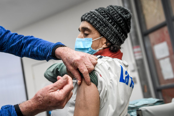 Maria Galea was vaccinated last month by the Victorian Aboriginal Health Service.