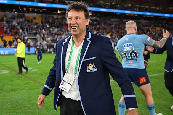 Laurie Daley celebrates the series' victory.