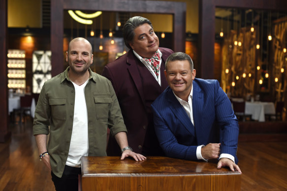 Former MasterChef judges George Calombaris, Matt Preston and Gary Mehigan.