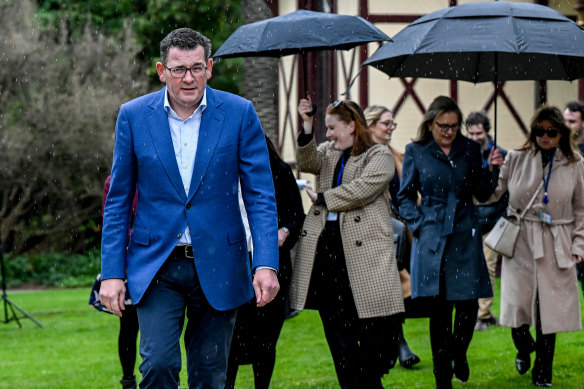 Daniel Andrews has refused to answer questions about the negotiations with Commonwealth Games authorities.
