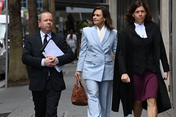 Lisa Wilkinson and her barrister Sue Chrysanthou, SC, right, outside the Federal Court in Sydney on Wednesday.
