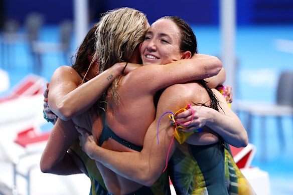 Lani Pallister took her place in Australia’s winning 4x200m relay team after testing positive for COVID.