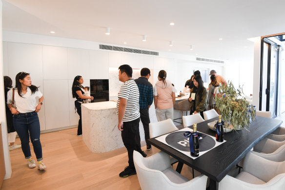 The beautifully styled home drew a big huge crowd of at least 40.