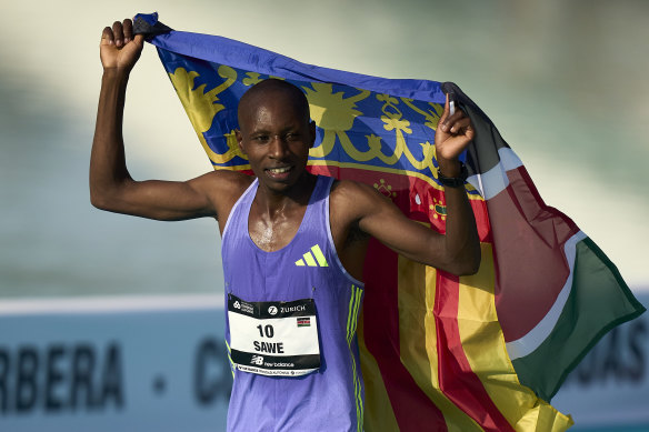 Kenyan Sabastian Sawe won the Valencia Marathon in 2:02:05.