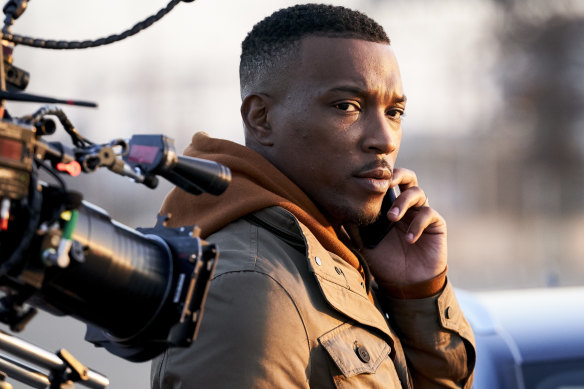 Ashley Walters on the set of Bulletproof.