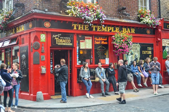 Dublin’s Temple Bar is a famed tourist attraction.