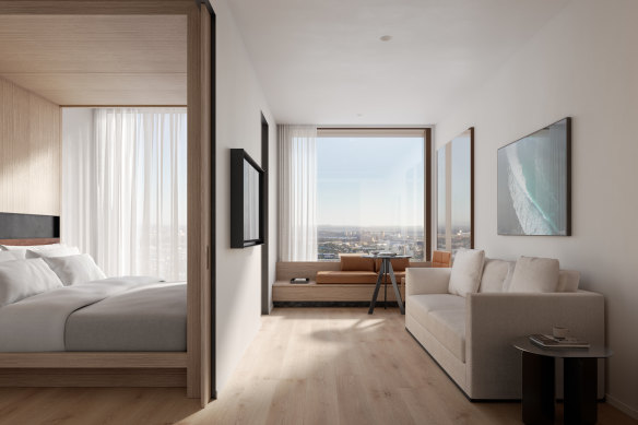 It features 181 rooms in the efficient “smart luxury and high amenity in a super-prime location” mould of the Sydney and Canberra properties at approachable rates.