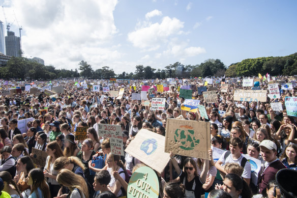 Up to 80,000 people rallied at the Domain in Sydney last year.
