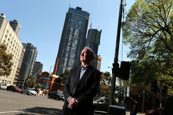 Planning Professor Michael Buxton in Melbourne’s CBD in 2015.