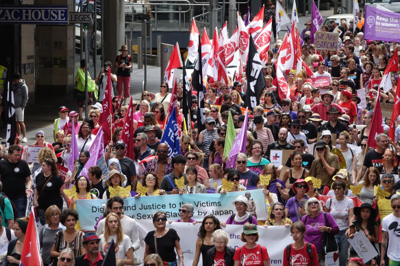 International Women’s Day march ... a force to be reckoned with. 