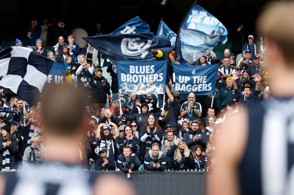 Blues fans are back in force after their unbeaten start to the season.