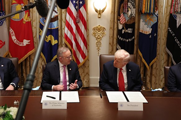 Prime Minister Anthony Albanese met President Donald Trump at the White House last month.