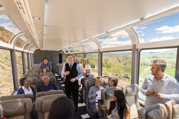 The viewing cars – low bridges and tunnels keep the Canyon Spirit carriages at a single level.