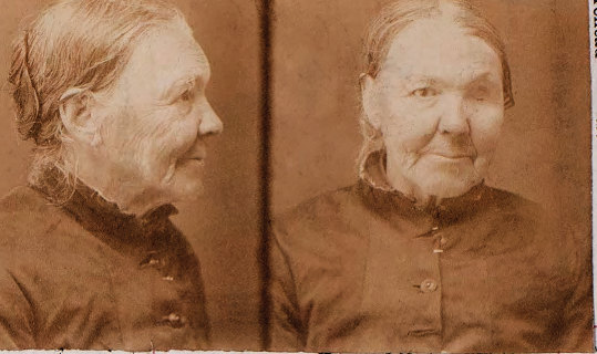 Ellen Miles, who arrived in Australia on the Gilbert Henderson in 1840, pictured after one of her arrests.