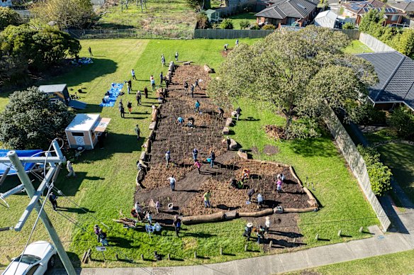 The site for the Fraser Street Reserve tiny forest in Glen Waverley was selected because of its low biodiversity with large unused grassed areas that supported little wildlife. 