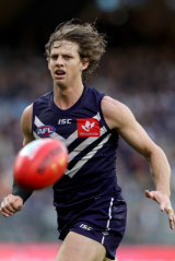 Purple patch: Nat Fyfe has had a run of good form, and polled 8 votes for his round 13 performance in Fremantle's win over Port Adelaide at Optus Stadium in Perth.