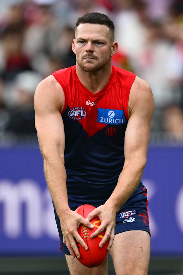 Steven May was one of Melbourne’s better players against Geelong.