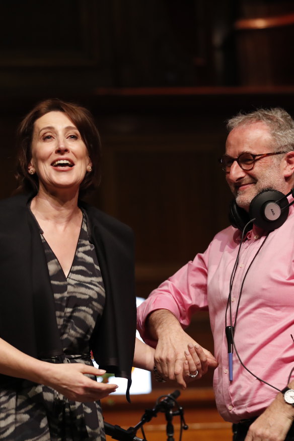 ABC radio host John Faine at his last show at the Melbourne Town Hall. Virginia Trioli has since taken over the reins.