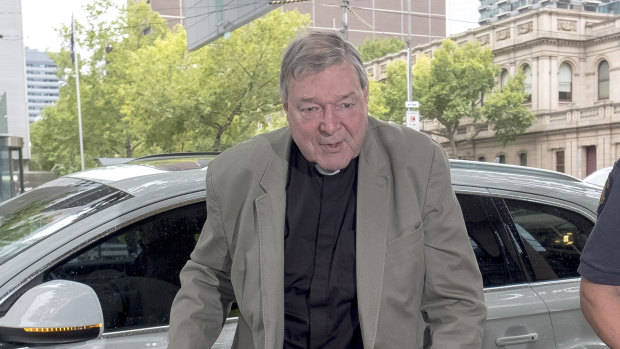 Cardinal George Pell outside Melbourne Magistrates Court this week.