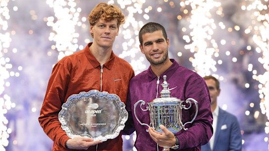 Carlos Alcaraz (right) and Jannik Sinner.