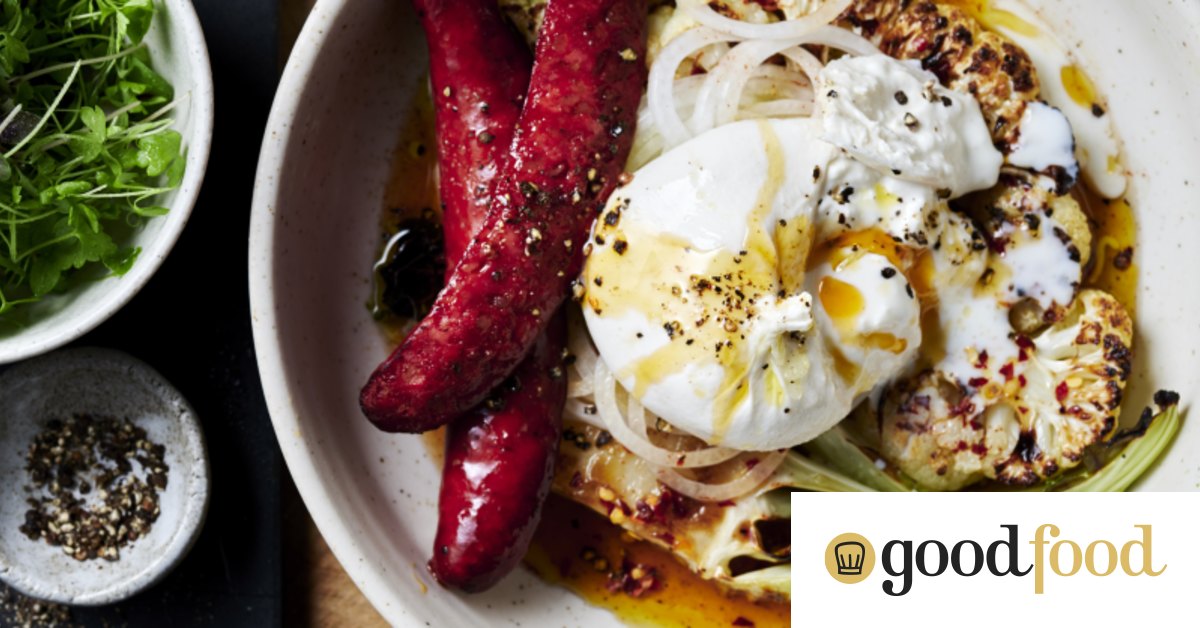 Charred cauliflower with smoky chilli chorizo