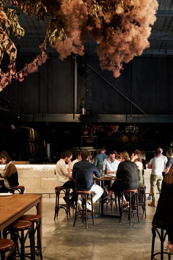 Inside the restaurant.