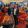 UWA International Space Centre director Danail Obreschkow and space centre researcher Sascha Schediwy proudly show off the state’s best at WA Space Week.