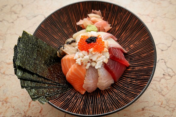 Elka Sushi's chirashi don.