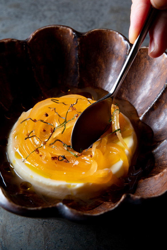 Rockmelon panna cotta.