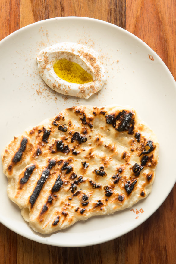 Garlic flatbread.