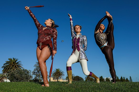 Aiming high: Regent Calisthenic College team members Sophie Irvine, Isabel Peachey and Sophie Day will perform at the...