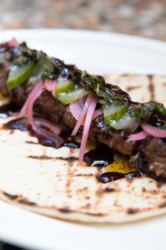 Pork souvlaki. 